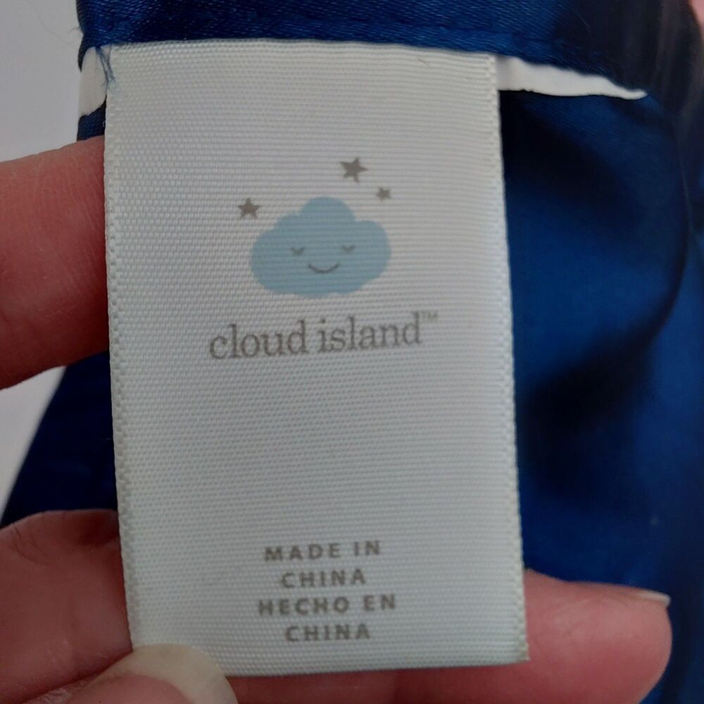 Cloud Island Sloth Security Blanket Baby Lovey Plush Toy White Navy Blue Satin - Picture 6 of 9